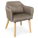 Chaise scandinave Shaggy en tissu taupe