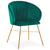 Chaise en velours vert avec pieds en or