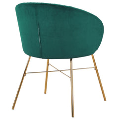 Chaise Smart Velours Vert Pieds Or