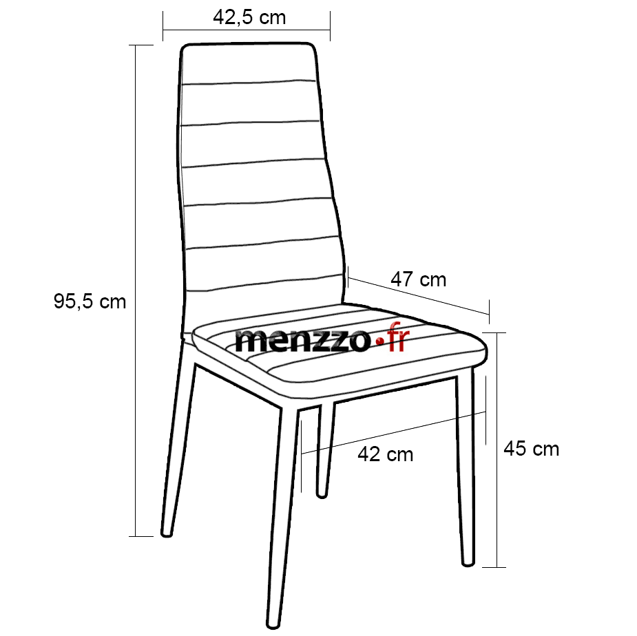 Dimensions de la chaise Sratus