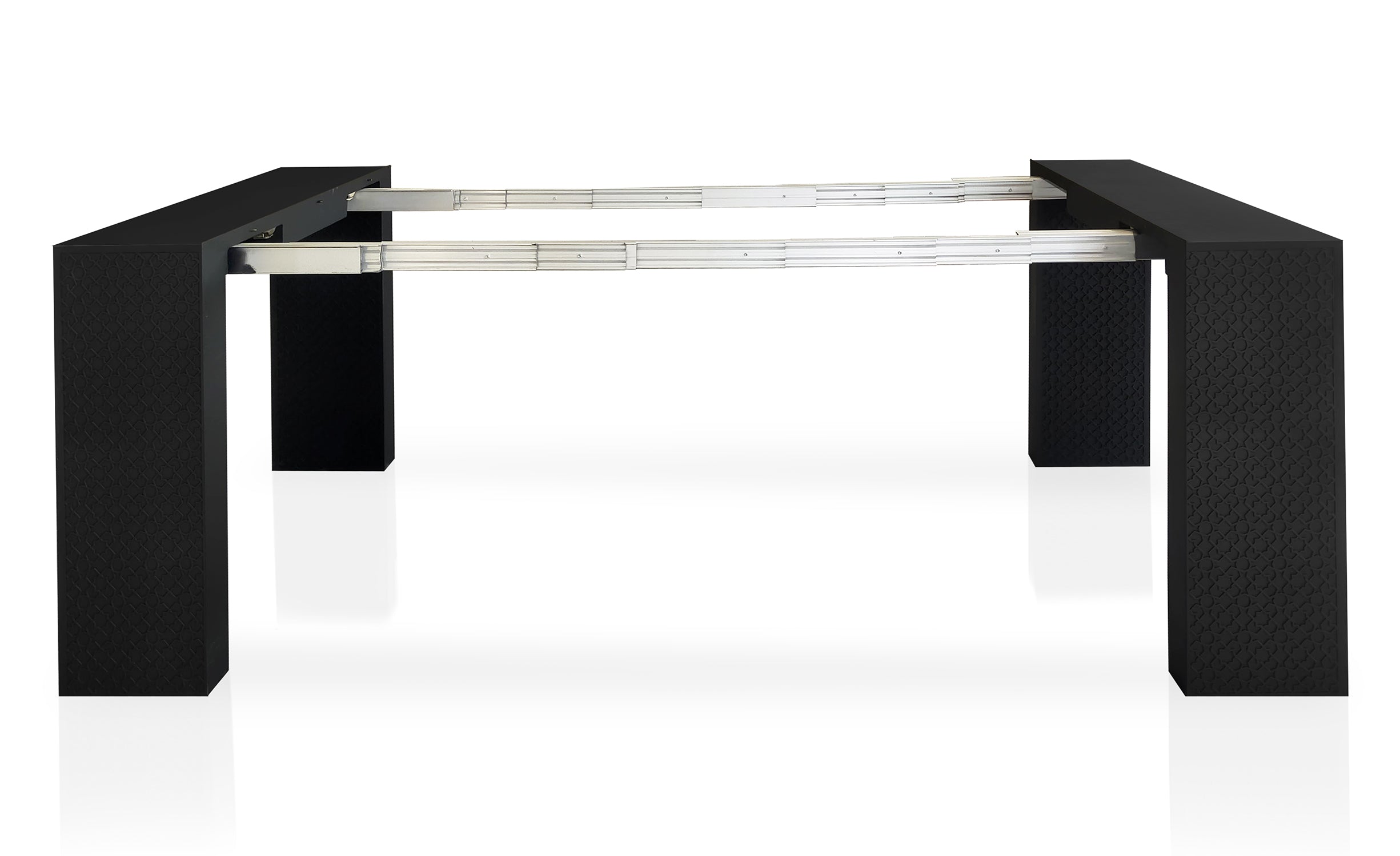 Table console extensible 200cm moulures orientales Nassau Morocco Noir mat