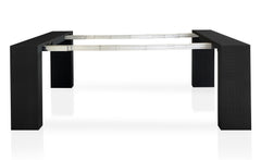 Table console extensible 200cm moulures orientales Nassau Morocco Noir mat