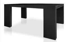 Table console extensible 200cm moulures orientales Nassau Morocco Noir mat