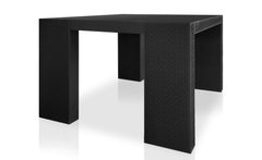 Table console extensible 200cm moulures orientales Nassau Morocco Noir mat