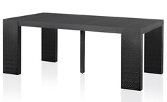Table console extensible 200cm moulures orientales Nassau Morocco Noir mat