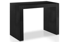Table console extensible 200cm moulures orientales Nassau Morocco Noir mat