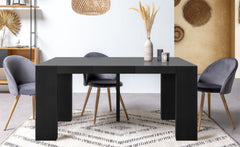 Table console extensible 200cm moulures orientales Nassau Morocco Noir mat