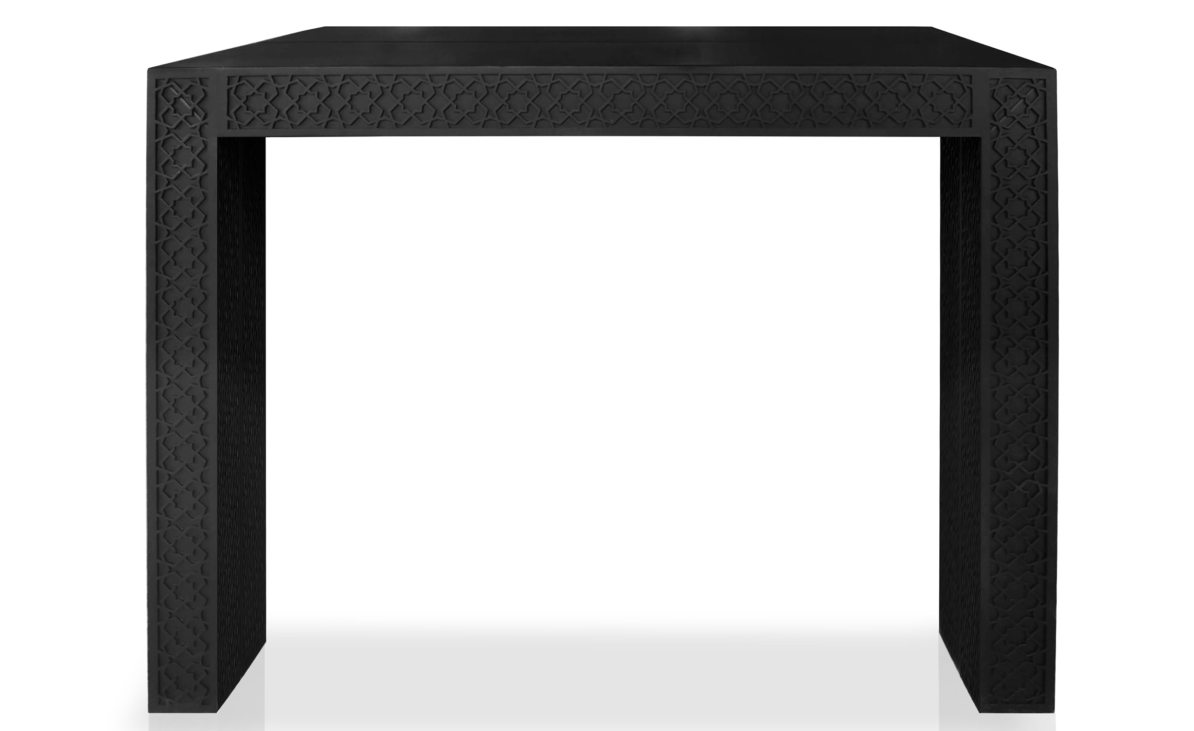 Table console extensible 200cm moulures orientales Nassau Morocco Noir mat
