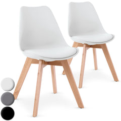 Lot de 2 chaises style scandinave Bovary Blanc