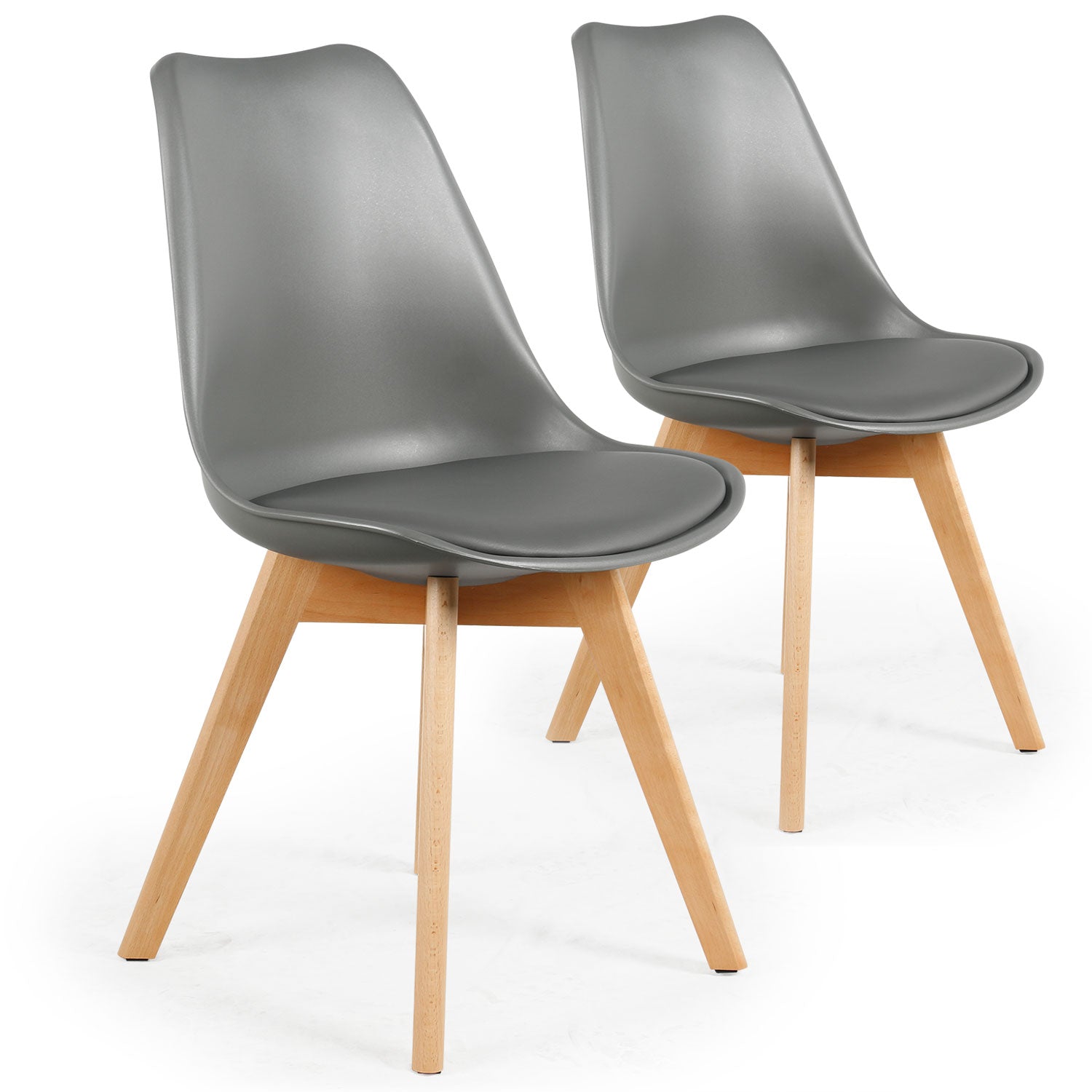 Lot de 2 chaises style scandinave Bovary gris