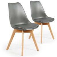 Lot de 2 chaises scandinaves en gris
