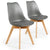 Lot de 2 chaises scandinaves en gris