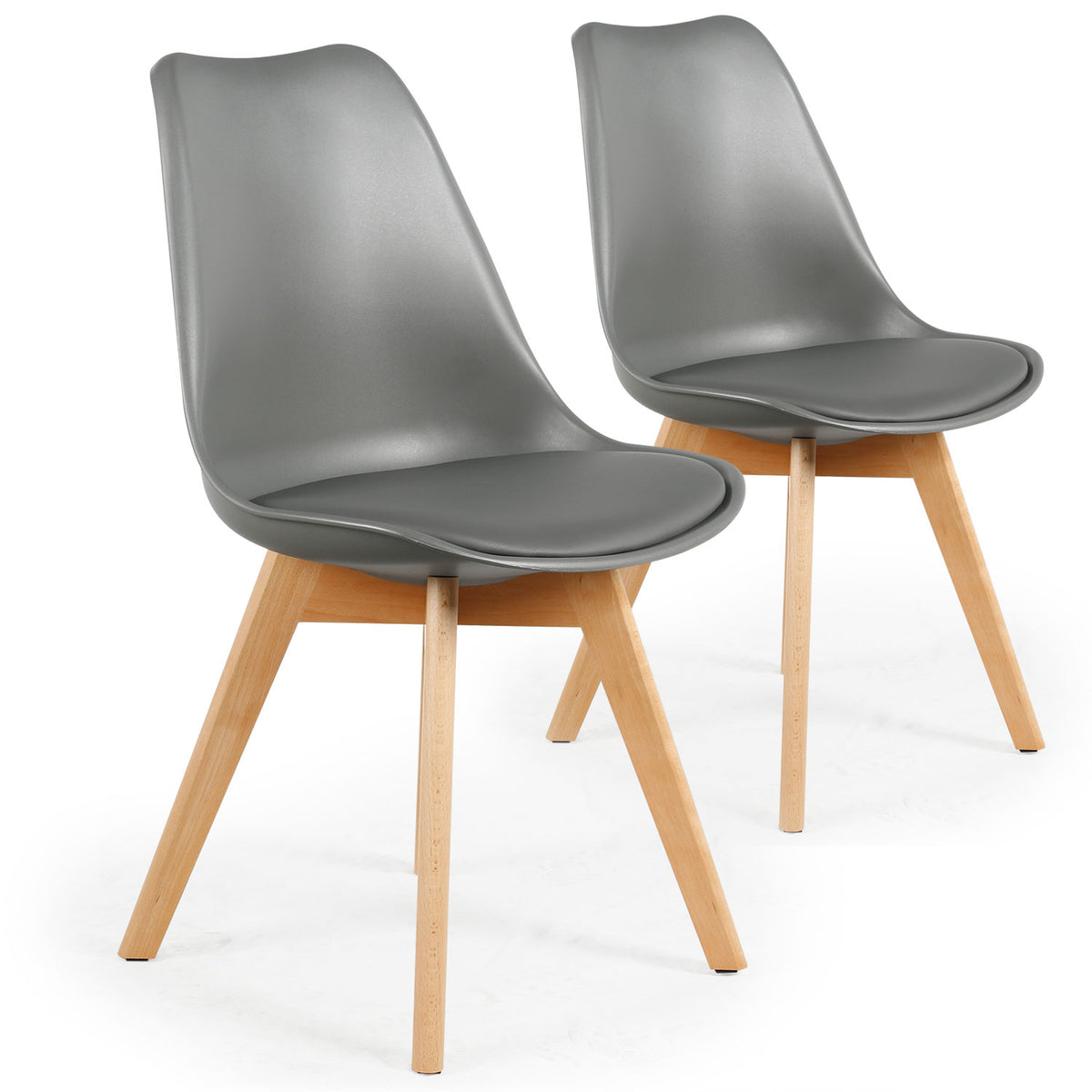 Lot de 2 chaises style scandinave Bovary gris