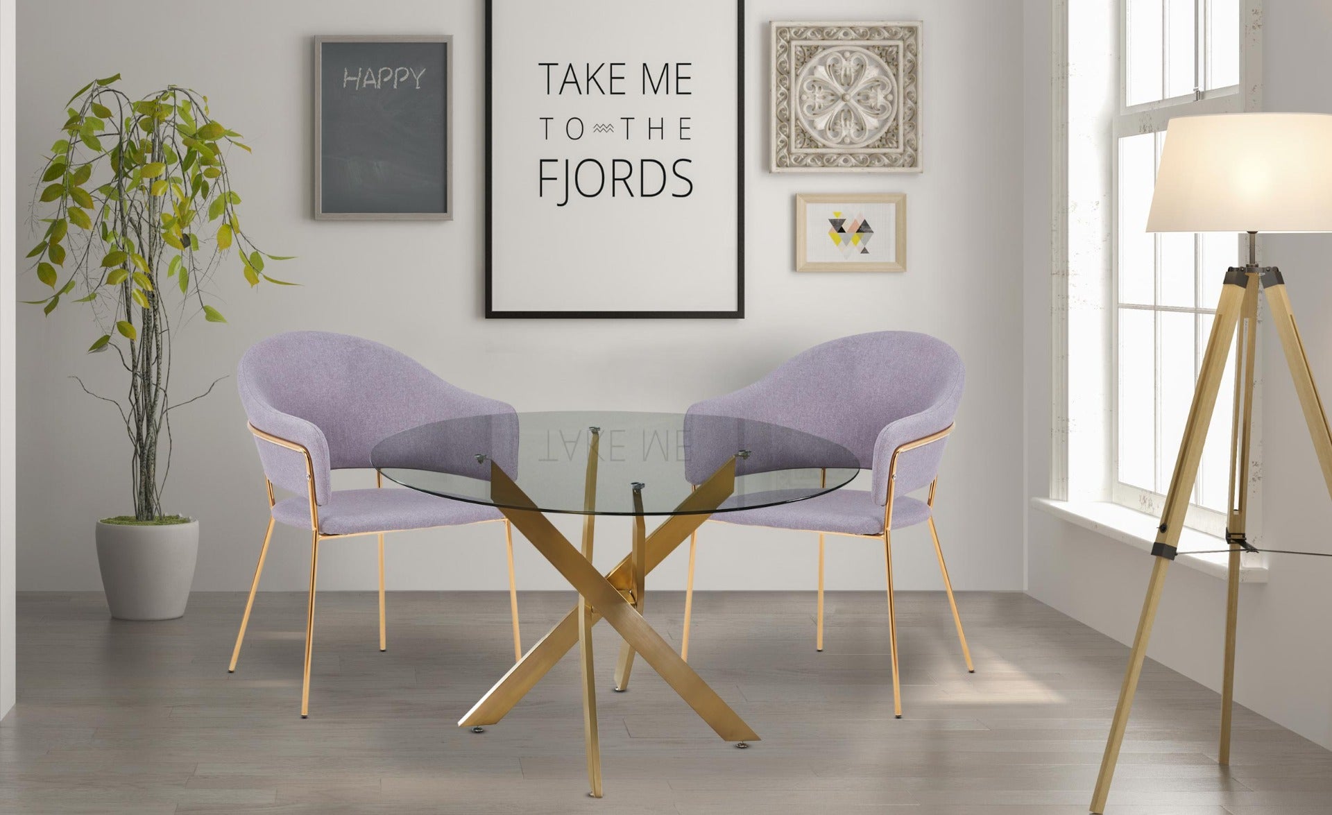 Lot de 2 chaises / fauteuils Ulrick Tissu Gris
