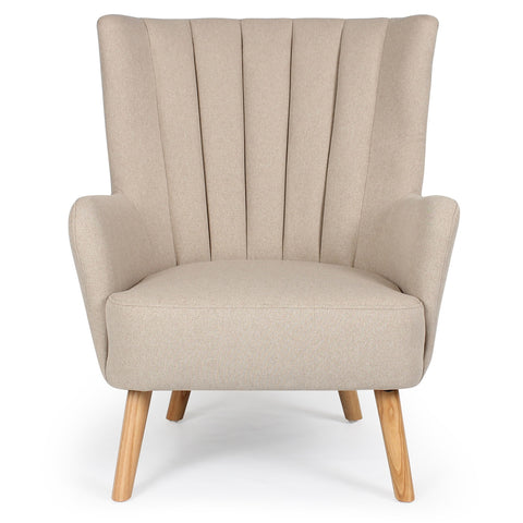 Fauteuil scandinave Vidal Beige