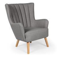 Fauteuil scandinave en tissu gris foncé