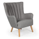 Fauteuil scandinave en tissu gris foncé