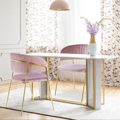 Lot de 4 chaises Tabata Velours Rose