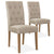 Ensemble de 2 chaises en tissu beige avec pieds en bois