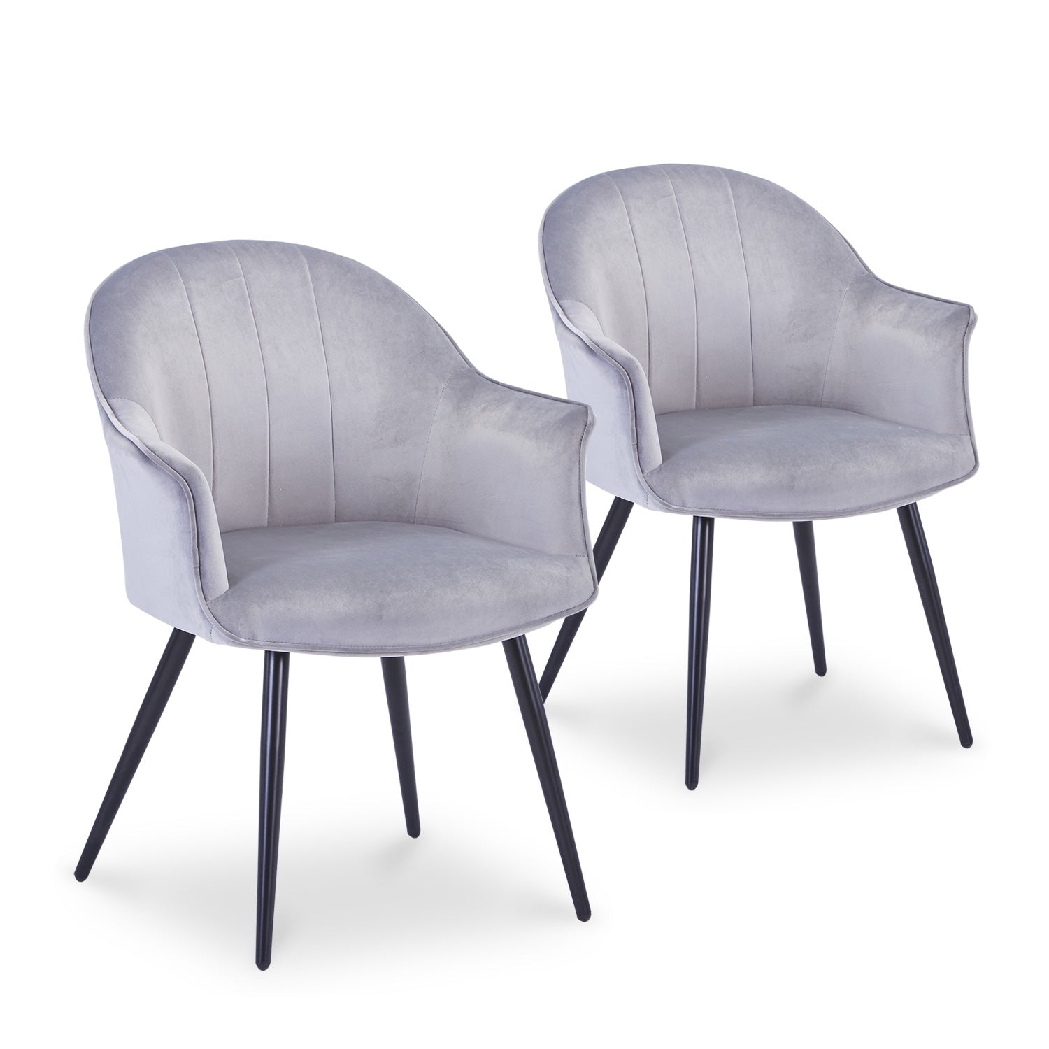 Lot de 2 Fauteuils Williams Velours Argent