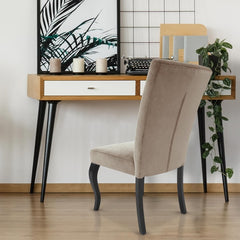 Lot de 2 chaises Beata velours Taupe