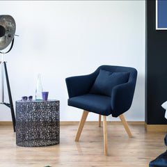 Lot de 2 fauteuils scandinaves Dantes Tissu Bleu